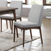 Grey Fabric Upholstered Dining Chair, Brown(Set of 2) - DTYStore