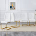 Luxury Simple Arch Chair - Set of 4 White PU Material High Resilience Dining Chair with Arched Metal Gold Leg. - DTYStore