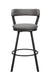 Gray Faux Leather Upholstered Metal Base Chairs Set of 2pc 360-degree Swivel Bar Height Design Pub Chairs Casual Style - DTYStore