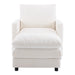 Upholstered Corduroy Armchair with Ottoman, Oversized Sleeper Chair for Bedroom, Living Room, Office (Beige) - DTYStore