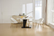 061-Set of 1 Teddy Fabric Dining Chairs With Curved Backrest and Golden Metal Legs for Kitchen or Dining Room ,White - DTYStore