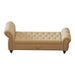 64.5" Bed Bench for Bed Room Nails Tufted Chaise of Lounge with Storage Velvet Upholstery Khaki - DTYStore