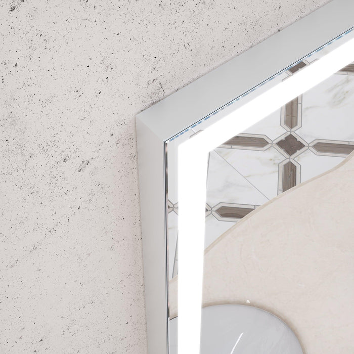 48x36 inch LED Bathroom Vanity Mirror Wall Mounted Adjustable White/Warm/Natural Lights Anti-Fog Touch Switch with Memory Modern Smart Large Bathroom Mirrors - DTYStore