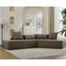 128"Minimalist Cloud Sectional Couch ,Modern Couches ,4-Seater ,No Assembly,Two modular sofa,Boucle Teddy Fabric, upholstered , anti-wrinkle fabric,Brown - DTYStore