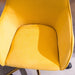 Modern Velvet Fabric Material Adjustable Height 360 Revolving Home Office Chair With Gold Metal Legs And Universal Wheels For Indoor,Yellow - DTYStore