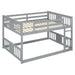 Full Over Full Bunk Bed with Ladder, Gray (Old SKU :LT000207AAE) - DTYStore
