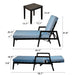 3PC Outdoor Aluminum Patio Furniture Chaise Lounge Set, 2 Chaise & 1 End Table with Modern Tapered Feet,Pneumatic Adjustable Backrest for Effortless Reclining, Wheels, Sunbrella Cushion, Ember Black - DTYStore