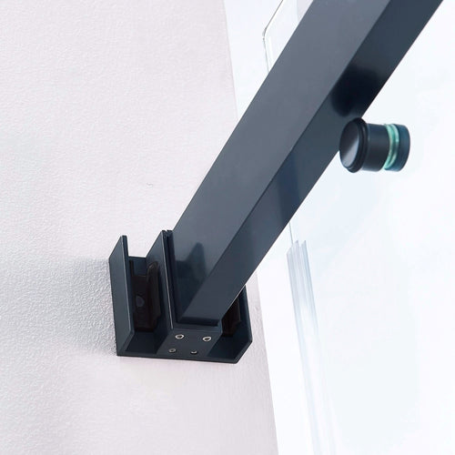 56-60'W x 60'H Frameless Double Sliding Tub Shower Door, 304 Stainless Steel in Matte Black, 5/16' (8mm) Thick SGCC Tempered Clear Glass. - Image 4