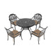 (Cushions In Random Colors)5-Piece Set Of Cast Aluminum Patio Furniture With Cushions - DTYStore