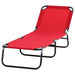 Outsunny Folding Chaise Lounge Pool Chairs, Outdoor Sun Tanning Chairs with 5-Level Reclining Back, Steel Frame for Beach, Yard, Patio, Red - DTYStore