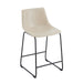 (Set of 2) Vintage Style 24-Inch Armless Industrial Faux Leather Counter Stool with Metal Legs and Footrest for Kitchen Island, Cafe, Pub, Bar Counter, Cream and Black - DTYStore