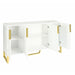 Modern Sideboard with Four Doors, Metal Handles & Legs, Adjustable Shelves Kitchen Cabinet - DTYStore