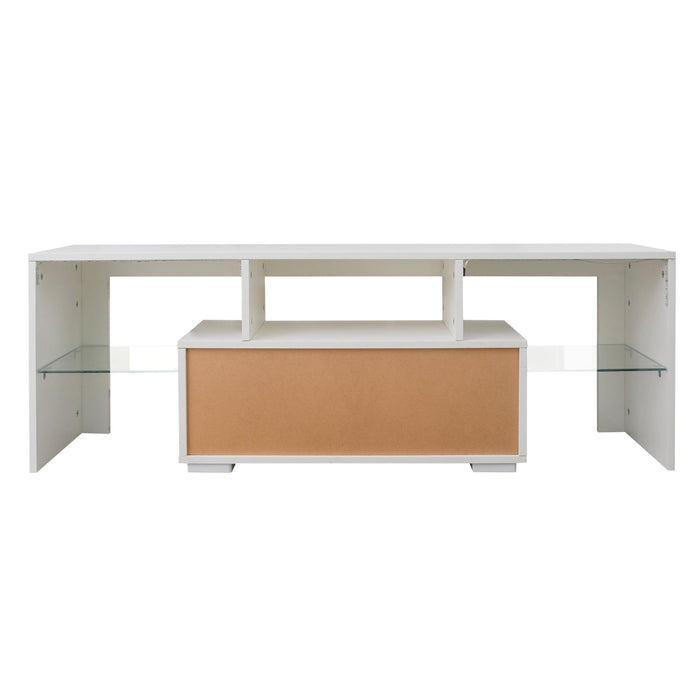 Entertainment TV Stand, Large TV Stand TV Base Stand with LED Light TV Cabinet. - DTYStore