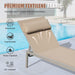 Patio Chaise Lounge Set of 3, Aluminum Pool Lounge Chairs with Side Table, Outdoor Adjustable Recliner All Weather for Poolside, Beach, Yard, Balcony (Khaki) - DTYStore