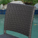 29' Outdoors PE Rattan Armless Barstools, Set of 2, Dark Brown - DTYStore