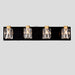 4-Light Matte Black + Gold Bathroom Light Fixtures, Modern Vanity Lights with Crystal Glass Shade, Vintage Light Fixture Bathroom Over Mirror Wall Lights for Kitchen Dinning Room Bedroom Hallway - DTYStore