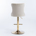 Furniture,Golden Swivel Velvet Barstools Adjusatble Seat Height from 25-33 Inch,Modern Upholstered Bar Stools with Backs Comfortable Tufted for Home Pub and Kitchen Island,Beige,Set of 2 - DTYStore