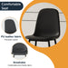 Modern Minimalist Black Dining Chair Set - Six Chairs per Box, Stable and Comfortable.Modern Mid-Century Style Upholstered Side Chairs,Spoon Shaped Chairs With Black Metal Legs. - DTYStore