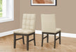 Dining Chair, 37' Height, Set Of 2, Upholstered, Dining Room, Kitchen, Cream Fabric, Grey Solid Wood, Transitional - DTYStore