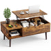 Lift Top Coffee Storage Wood Tables with Hidden Compartment Small Dining Desk for Home Living Room Office - DTYStore