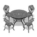 5-Piece Set Of All-Weather Cast Aluminum Dining Furniture Set With Black Frame - DTYStore