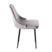 Marcel Contemporary Dining Chair with Black Frame and Silver Velvet Fabric by LumiSource - Set of 2 - DTYStore