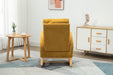Rocking Chair, Modern Glider Chair, Recliner Armchair with Wood Legs and Side Pocket, Nursery Rocking Accent Chair with High Back for Living Room Bedroom (Mustard Yellow linen) - DTYStore