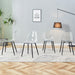 Modern minimalist transparent dining chair, plastic chair, armless crystal chair, Nordic creative makeup stool, negotiation chair, set of 4 pieces, black metal legs,TW-1200 - DTYStore