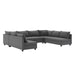 116*86'' Modular Sectional Sofa,Reversible U Shaped Chenille Couch Set,Free Combination,Minimalist Style Indoor Furniture,Oversized 8 Seat Convertible Sofa for Living Room,Apartment,2 Colors - DTYStore