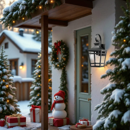 Large Outdoor Wall Lights for House, 16.5inch Exterior Lighting Fixtures Wall Mount Outdoor Porch Lights Waterproof Black Outdoor Sconce Lights with Clear Glass for Patio Hallway Garage (2 pack) - Image 1