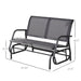 Outsunny 2-Person Outdoor Glider Bench, Patio Double Swing Rocking Chair Loveseat w/Powder Coated Steel Frame for Backyard Garden Porch, Gray - DTYStore