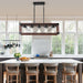 5-Light Retro Farmhouse Chandelier For Kitchen, Living room, Dining room Red and Black(No Bulbs) NEW SKU:W1340P206646 - DTYStore