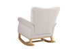 Baby Room High Back Rocking Chair Nursery Chair , Comfortable Rocker Fabric Padded Seat ,Modern High Back Armchair - DTYStore
