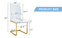Luxury Simple Arch Chair - Set of 4 White PU Material High Resilience Dining Chair with Arched Metal Gold Leg. - DTYStore