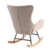Velvet Fabric Padded Seat Rocking Chair with High Backrest and Armrests