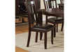 Simple Contemporary Set of 2 Side Chairs Brown Finish Dining Seating Cushion Chair Unique Design Kitchen Dining Room Faux Leather Seat - DTYStore