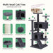 54in Cat tree, indoor cat high-rise multi-story tower, pet playroom with large apartment, dark grey