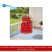 Outdoor Garden Rattan Egg Swing Chair Hanging Chair Wood+Red cushion by@Outfy