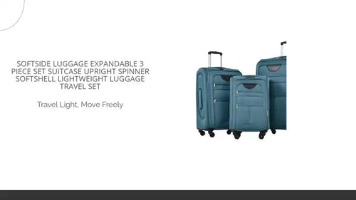 Softside Luggage Expandable 3 Piece Set Suitcase Upright Spinner Softshell Lightweight Luggage Travel Set - Image 2