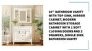 36&#039;&#039; Bathroom Vanity with Top Sink, Mirror Cabinet, Modern Bathroom Storage Cabinet with 2 Soft Closing Doors and 2 Drawers, Single Sink Bathroom Vanity by@Outfy