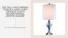 28&#039; Tall Polyresin Table Lamp &#039;Just Dazzle&#039; with Silver finish, White Shade by@Outfy