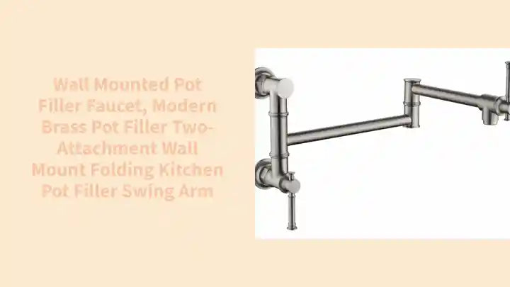 Wall mounted Pot Filler Faucet, Modern Brass Pot Filler Two-Attachment Wall Mount Folding Kitchen Pot Filler Swing Arm by@Outfy