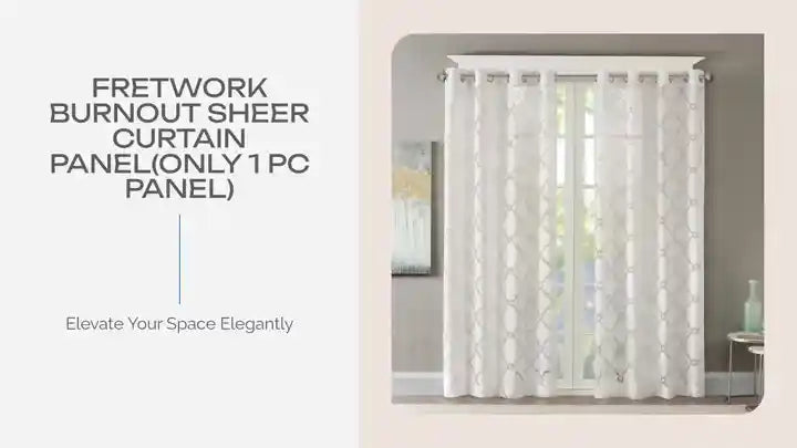 Fretwork Burnout Sheer Curtain Panel(Only 1 Pc Panel) by@Outfy