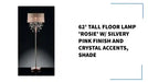 62&#039; Tall Floor Lamp &#039;Rosie&#039; w/ Silvery Pink finish and Crystal Accents, Shade by@Outfy