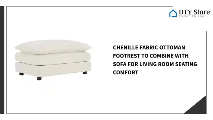 Chenille Fabric Ottoman Footrest to Combine with Sofa for Living Room Seating Comfort by@Outfy