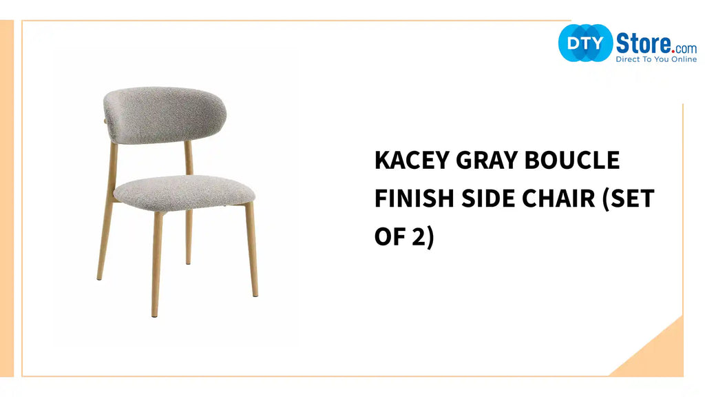 Kacey Gray Boucle Finish Side Chair (Set of 2) by@Outfy