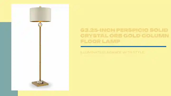 63.25-Inch Perspicio Solid Crystal Orb Gold Column Floor Lamp by@Outfy