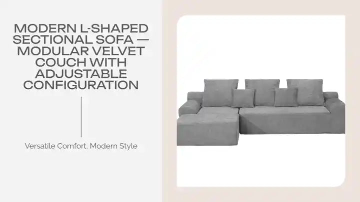 Modern L-Shaped Sectional Sofa &mdash; Modular Velvet Couch with Adjustable Configuration by@Outfy