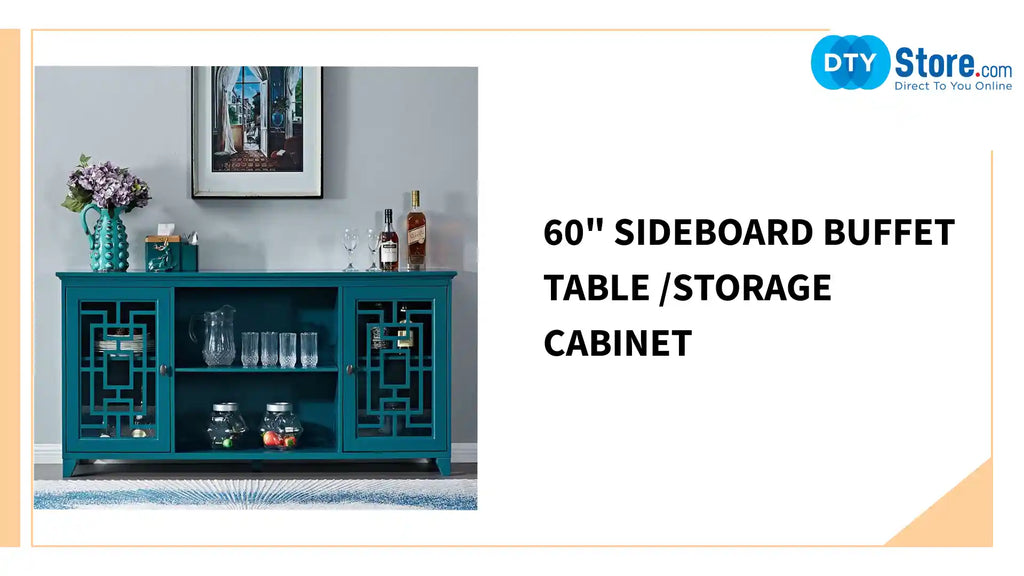 60&quot; Sideboard Buffet Table /Storage Cabinet by@Outfy