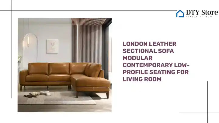 London Leather Sectional Sofa Modular Contemporary Low-Profile Seating for Living Room by@Outfy